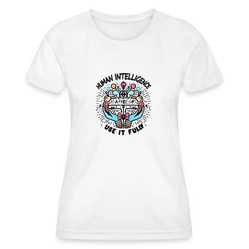 HUMAN INTELLIGENCE - Women's Functional T-Shirt - white - Front - AI Model Female 172 dark (172cm)