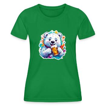 Ours polaire / Animal / Pôle Nord / hiver / enfantin / mignon - T-shirt sport Femme - vert - Devant - AI Model Female 172 dark (172cm)