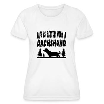 Dachshund - Women's Functional T-Shirt - white - Front - AI Model Female 172 dark (172cm)
