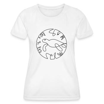 Turtle One Line Fine Art - Frauen Funktions-T-Shirt - Weiß - Vorne - AI Model Female 172 dark (172cm)