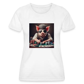 Cochon de poker - T-shirt sport Femme - blanc - Devant - AI Model Female 172 dark (172cm)