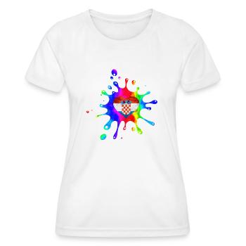 Kroatien hrvatska kroatien hrv hr zagreb geteilte Flagge - Frauen Funktions-T-Shirt - Weiß - Vorne - AI Model Female 172 dark (172cm)