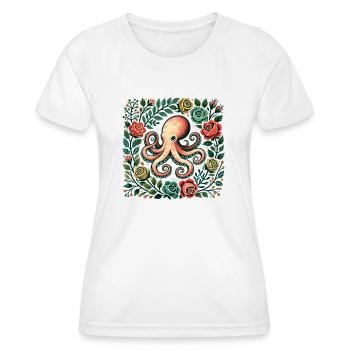 Krake - Frauen Funktions-T-Shirt - Weiß - Vorne - AI Model Female 172 dark (172cm)