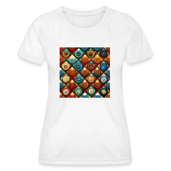 Ajrakh sans couture - T-shirt sport Femme - blanc - Devant - AI Model Female 172 dark (172cm)