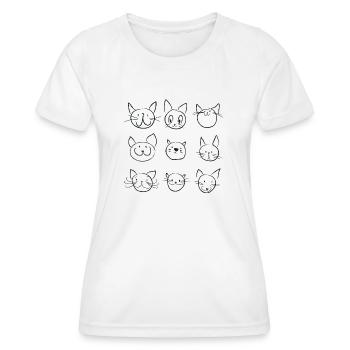 Dessin de chats drôles - T-shirt sport Femme - blanc - Devant - AI Model Female 172 dark (172cm)
