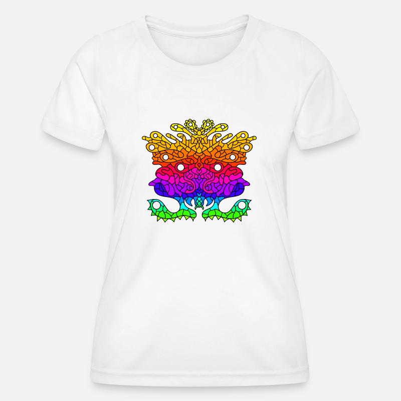 Abstract Rainbow Alien Creature - Women's Functional T-Shirt - white