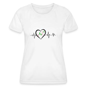 Stock market heartbeat - Women's Functional T-Shirt - white - Front - AI Model Female 172 dark (172cm)