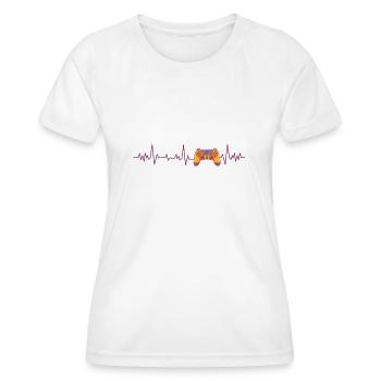 Heartbeat Game Console - Women's Functional T-Shirt - white - Front - AI Model Female 172 dark (172cm)