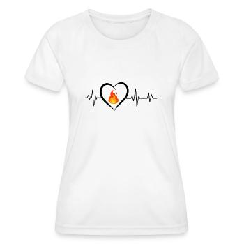 Heartbeat Flame - Women's Functional T-Shirt - white - Front - AI Model Female 172 dark (172cm)