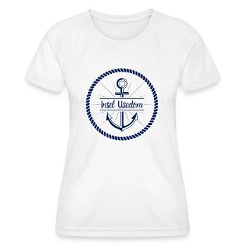 Insel Usedom Anker - Frauen Funktions-T-Shirt - Weiß - Vorne - AI Model Female 172 dark (172cm)