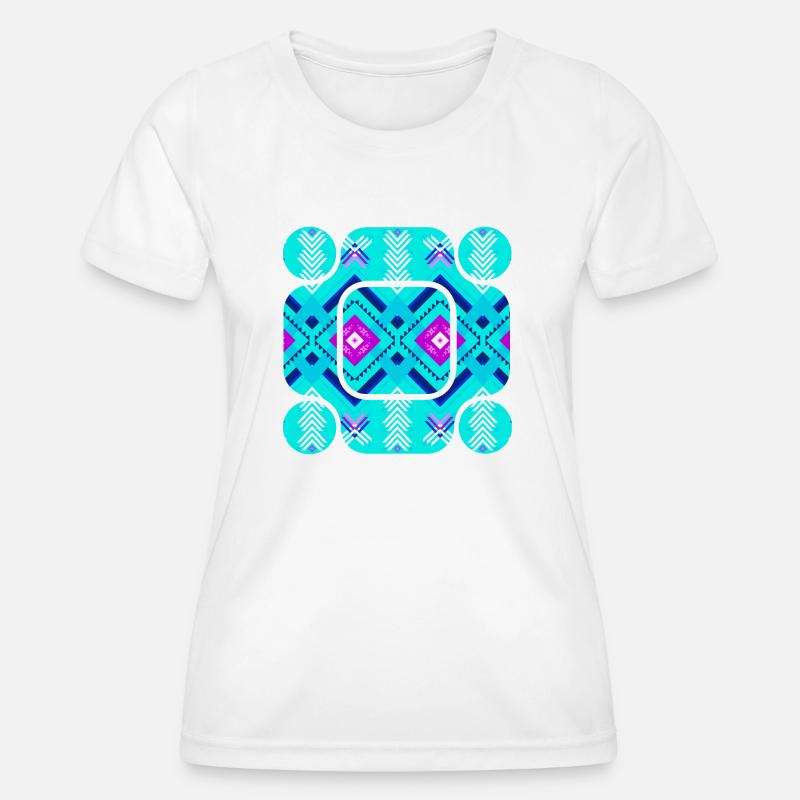 Abstract Patterns in Blue Colors - Women's Functional T-Shirt - white