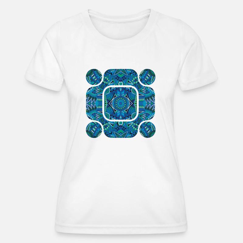 Blue Aztec Abstract - Women's Functional T-Shirt - white
