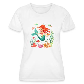 Le mythe de la sirène - T-shirt sport Femme - blanc - Devant - AI Model Female 172 dark (172cm)