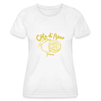 Côte d’Azur - Saint Tropez - Vacances - France - T-shirt sport Femme - blanc - Devant - AI Model Female 172 dark (172cm)
