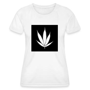 Feuille de cannabis noir classique - T-shirt sport Femme - blanc - Devant - AI Model Female 172 dark (172cm)