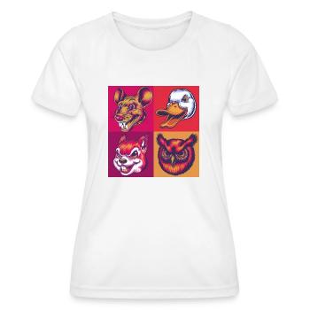 Smile Tiere maus ente eule squirrel Halloween - Frauen Funktions-T-Shirt - Weiß - Vorne - AI Model Female 172 dark (172cm)