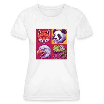 Pop-art Tiere Fuchs Panda eagle snake Halloween - Frauen Funktions-T-Shirt - Weiß - Vorne - AI Model Female 172 dark (172cm)