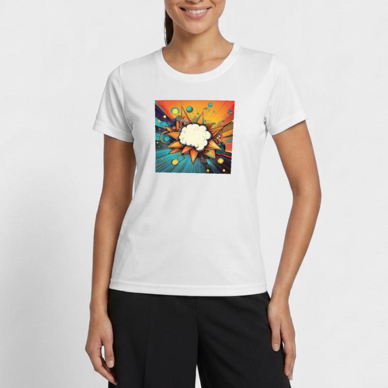 Vibrant Abstract Explosive Cloud Design Women's Functional T-Shirt