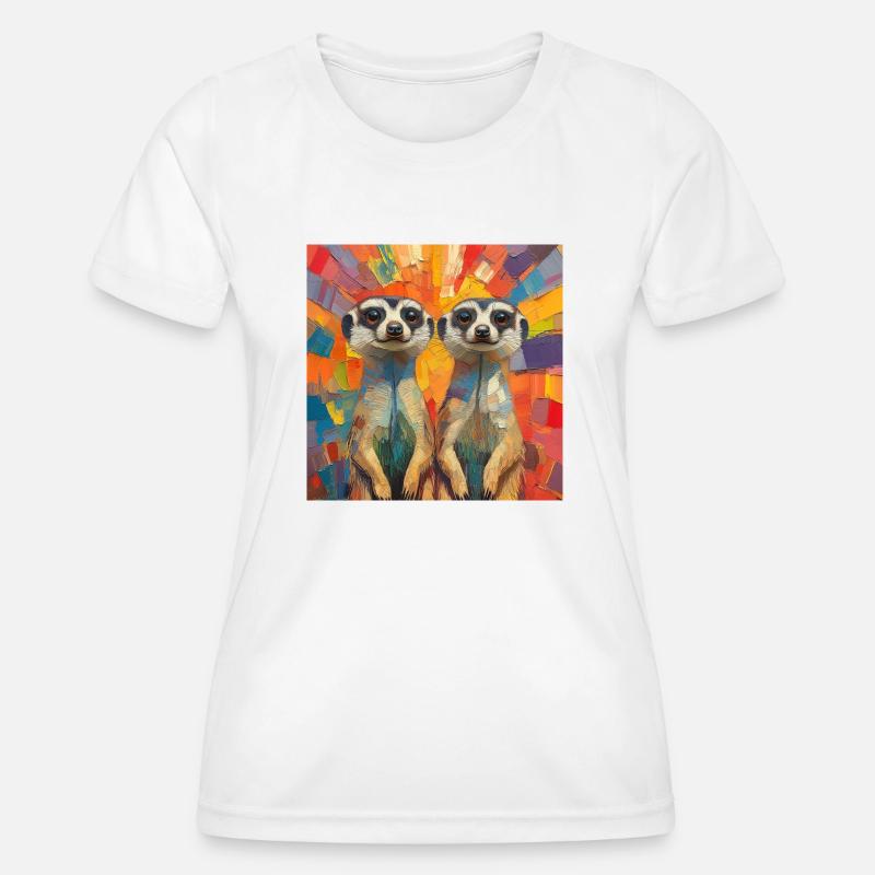 Erdmännchen - Frauen Funktions-T-Shirt - Weiß