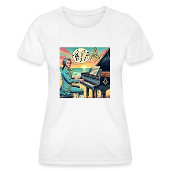 Mozart était franc-maçon - T-shirt sport Femme - blanc - Devant - AI Model Female 172 dark (172cm)