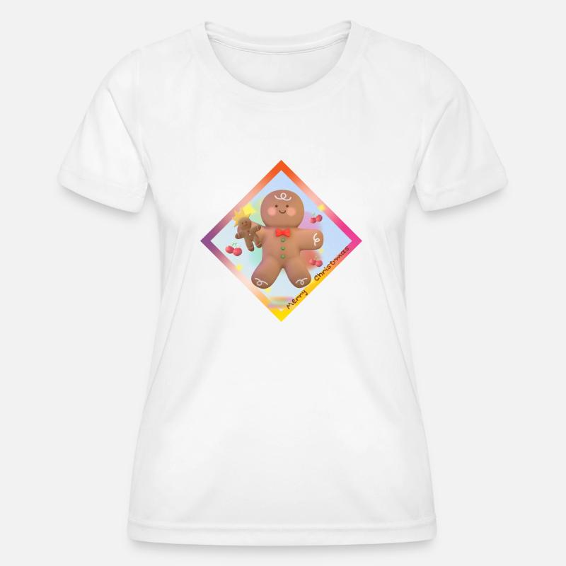 Cookie Merry Christmas White - Women's Functional T-Shirt - white