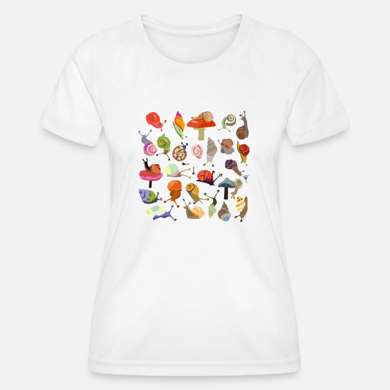 Snail Bouquet transparent - Women's Functional T-Shirt - white