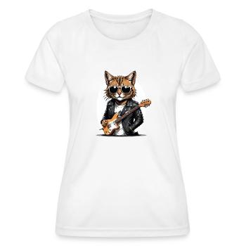 Cat Rocker Cat HardRock Gift - T-shirt sport Femme - blanc - Devant - AI Model Female 172 dark (172cm)