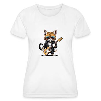 Cat Rocker Cat HardRock Gift - T-shirt sport Femme - blanc - Devant - AI Model Female 172 dark (172cm)