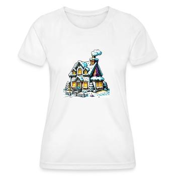 House Winter Christmas - Women's Functional T-Shirt - white - Front - AI Model Female 172 dark (172cm)