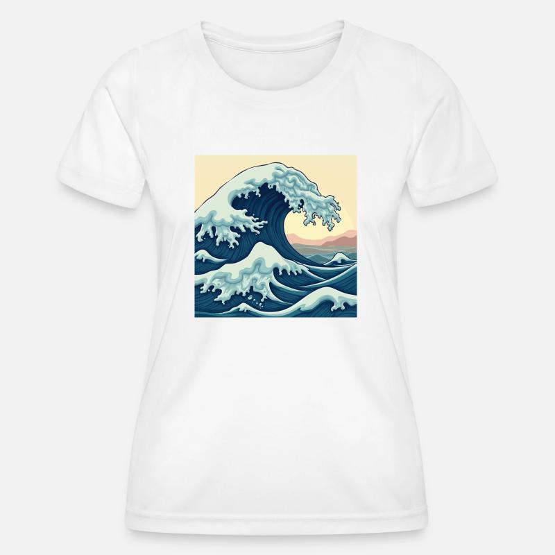 Fantastic Atlantic Ocean - Retro Ocean Waves - Women's Functional T-Shirt - white