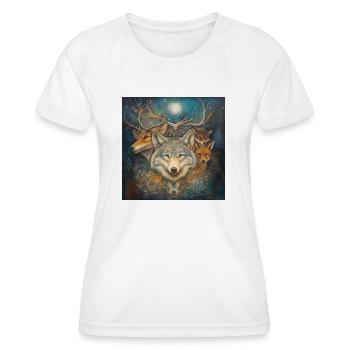 Ésotérisme Spiritualité Mysticisme Loup, Renard, Cerf, - T-shirt sport Femme - blanc - Devant - AI Model Female 172 dark (172cm)