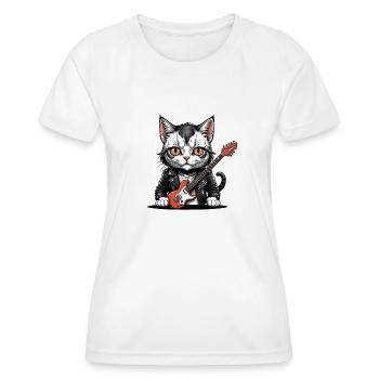 Cat Rocker Cat HardRock Gift - T-shirt sport Femme - blanc - Devant - AI Model Female 172 dark (172cm)