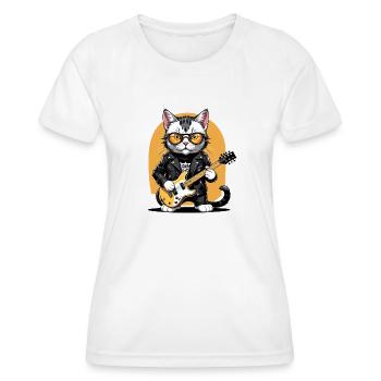 Cat Rocker Cat HardRock Gift - T-shirt sport Femme - blanc - Devant - AI Model Female 172 dark (172cm)