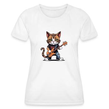 Cat Rocker Cat HardRock Gift - T-shirt sport Femme - blanc - Devant - AI Model Female 172 dark (172cm)