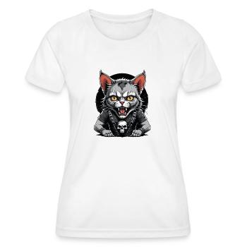 Cat Rocker Cat HardRock Gift - T-shirt sport Femme - blanc - Devant - AI Model Female 172 dark (172cm)