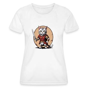 Cat Roman Warrior Cat Gift - Women's Functional T-Shirt - white - Front - AI Model Female 172 dark (172cm)