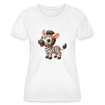 Zebra-Kind - Frauen Funktions-T-Shirt - Weiß - Vorne - AI Model Female 172 dark (172cm)