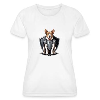 Dog Ritter Krieger Hund Geschenk Warrior Knight - Frauen Funktions-T-Shirt - Weiß - Vorne - AI Model Female 172 dark (172cm)