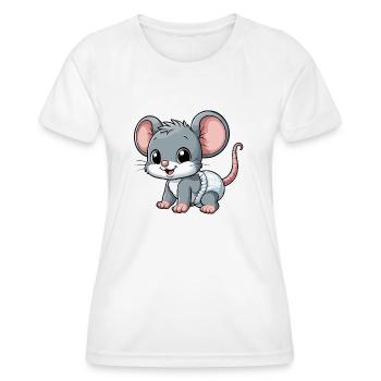 Baby mouse with diaper - Women's Functional T-Shirt - white - Front - AI Model Female 172 dark (172cm)