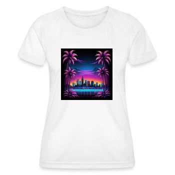 Retro City Neon Color Geschenk Gaming Retro World - Frauen Funktions-T-Shirt - Weiß - Vorne - AI Model Female 172 dark (172cm)