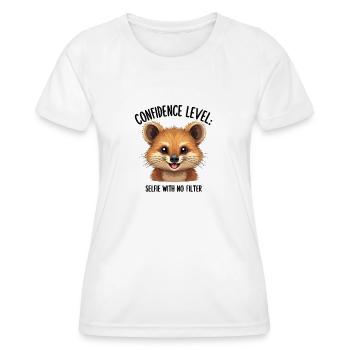 Confidence Level: Selfie with no Filter. - Women's Functional T-Shirt - white - Front - AI Model Female 172 dark (172cm)