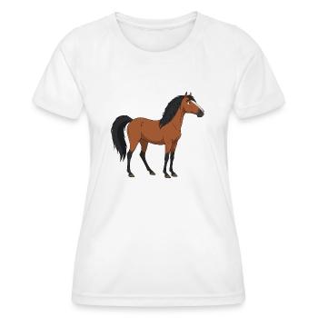 Cheval Konik réel - T-shirt sport Femme - blanc - Devant - AI Model Female 172 dark (172cm)