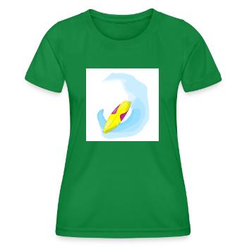 Surfboard - Women's Functional T-Shirt - kelly green - Front - AI Model Female 172 dark (172cm)