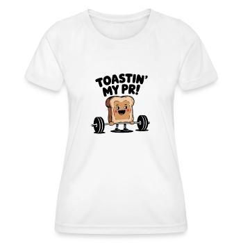 Auf meine PR anstoßen - Frauen Funktions-T-Shirt - Weiß - Vorne - AI Model Female 172 dark (172cm)