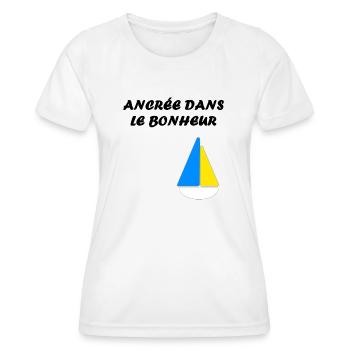 Ancrée dans le bonheur - T-shirt sport Femme - blanc - Devant - AI Model Female 172 dark (172cm)