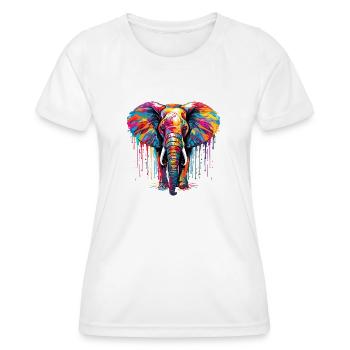 Colorful elephant - Women's Functional T-Shirt - white - Front - AI Model Female 172 dark (172cm)