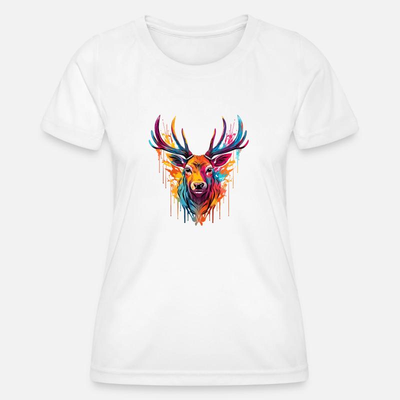 Colour-coloured stag - Women's Functional T-Shirt - white