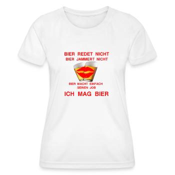 ICH MAG BIER weil es einfach schmeckt - Frauen Funktions-T-Shirt - Weiß - Vorne - AI Model Female 172 dark (172cm)