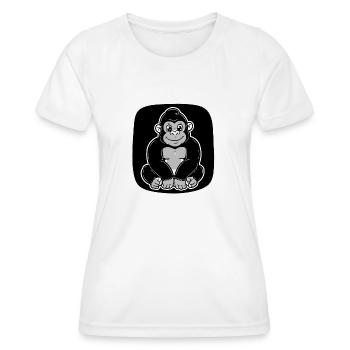 Gorilla - Frauen Funktions-T-Shirt - Weiß - Vorne - AI Model Female 172 dark (172cm)
