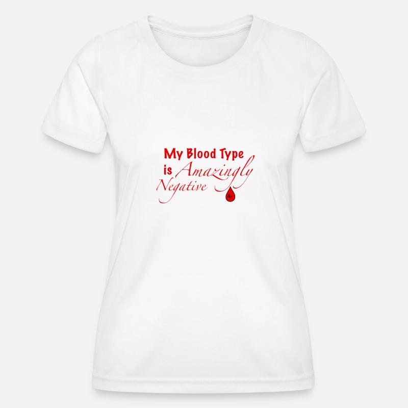 Blood Type A- - Women's Functional T-Shirt - white